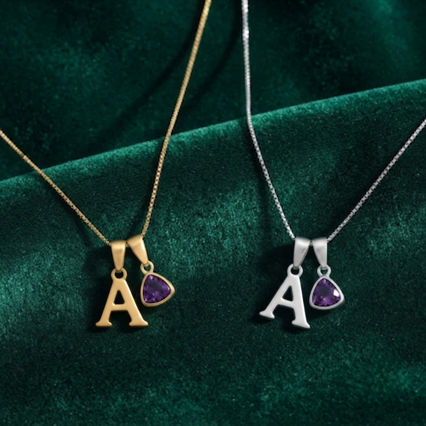 Initial Födelsesten Berlock Halsband