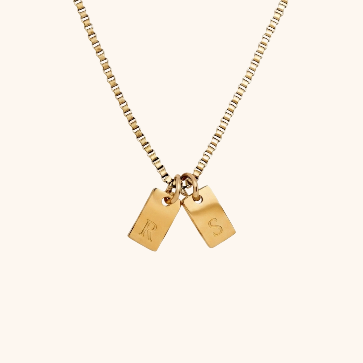 Personligt Initial Tag Halsband