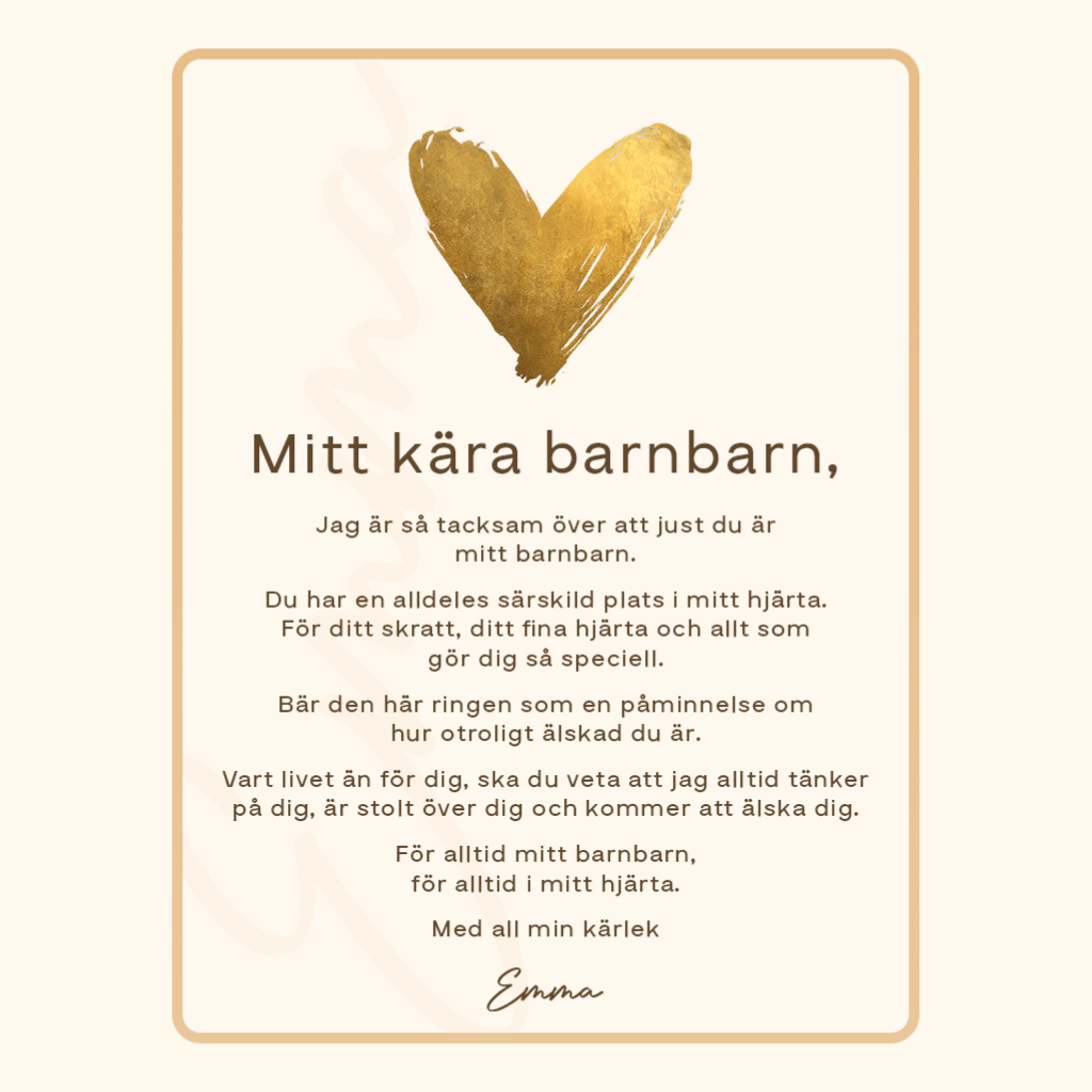“Mitt kära barnbarn” omfamnings Ring