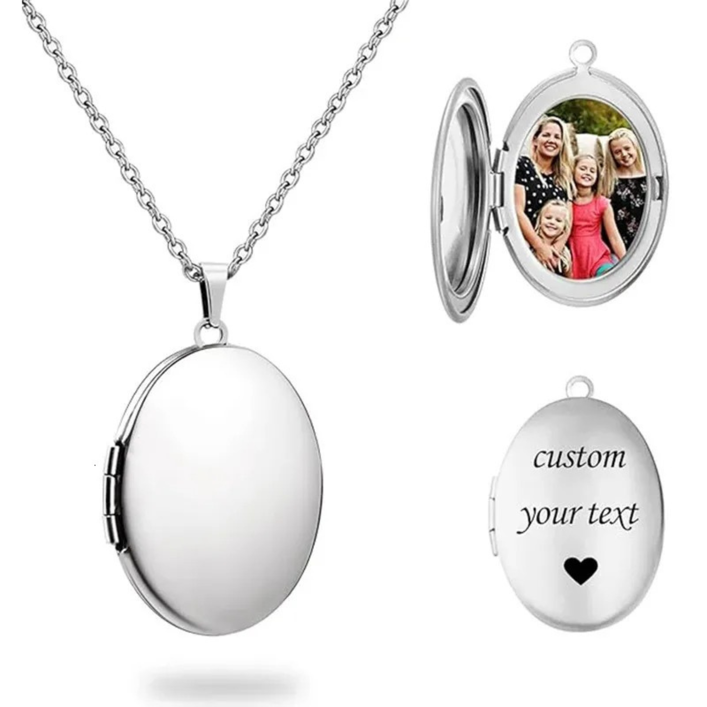 Personligt Graverat Ovalt Foto Halsband