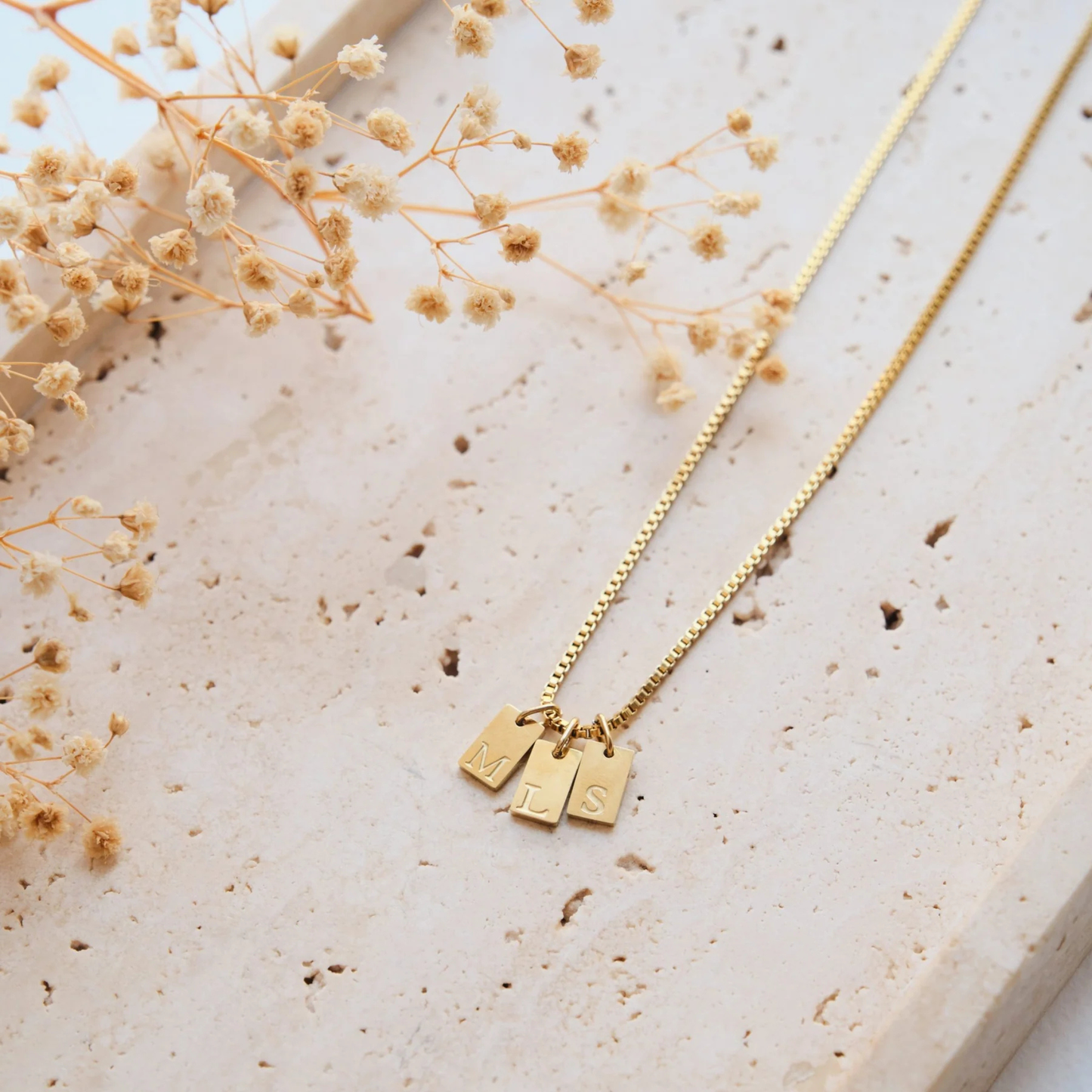 Personligt Initial Tag Halsband