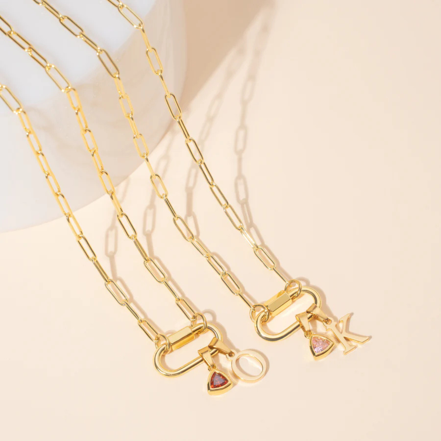 Personligt Initial Födelsesten Lås Halsband