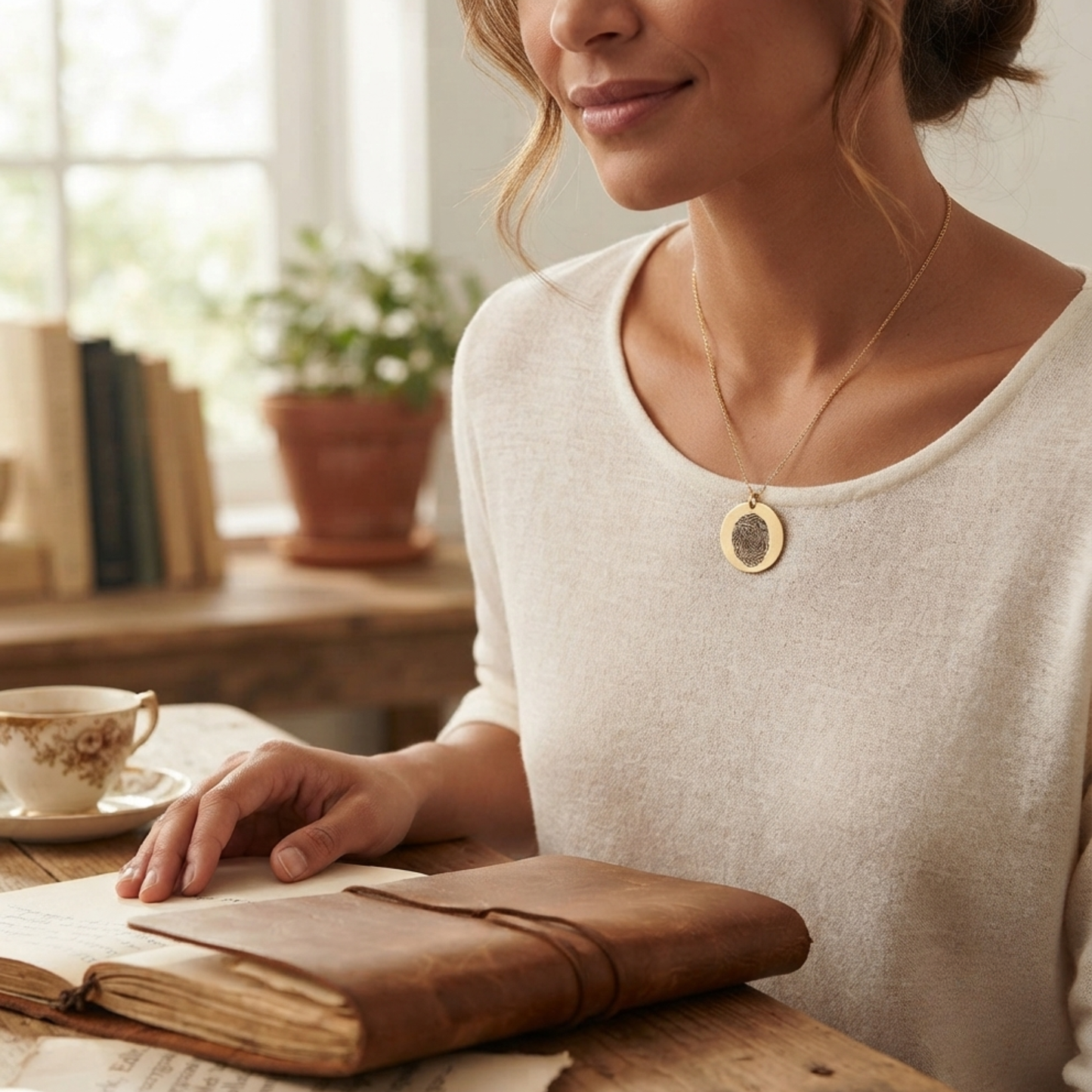 Personligt Graverat Fingeravtryck Halsband