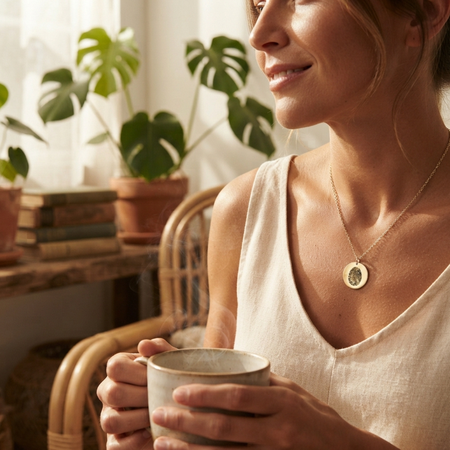 Personligt Graverat Fingeravtryck Halsband
