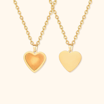 Hjärta & Rund Formad Foto Halsband