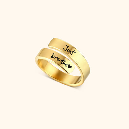 Just Breathe Citat Ring med Meddelandekort