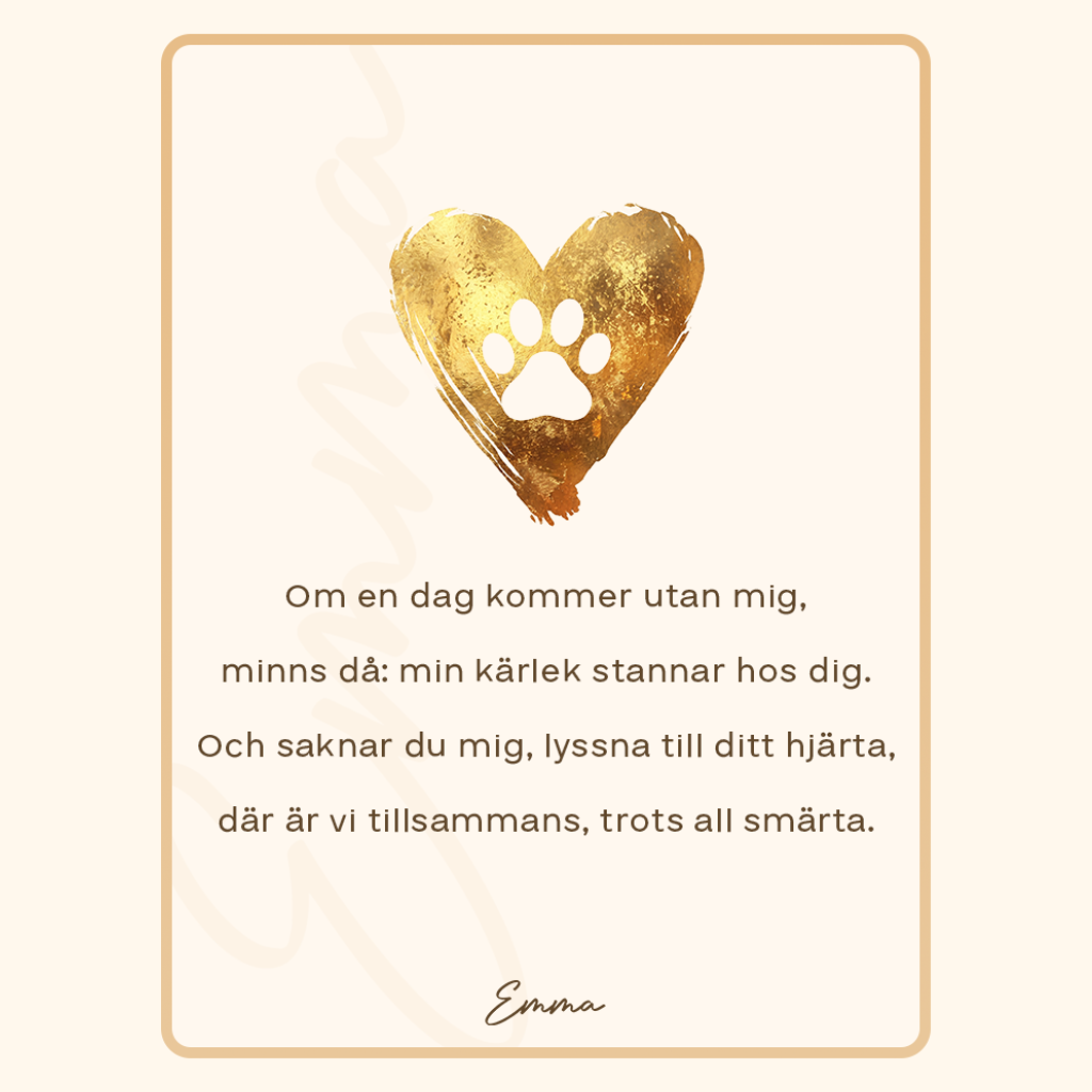 “För alltid i mitt hjärta” tassring