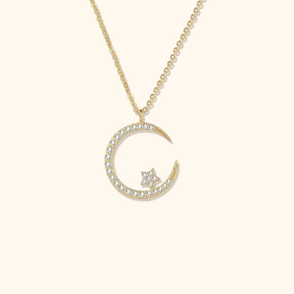 Glittrande Måne & Stjärna Halsband