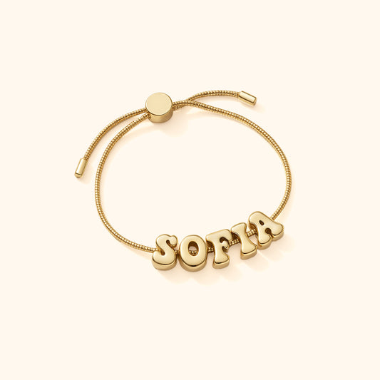 Bubbel Bokstäver Namn Armband