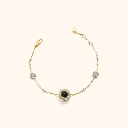 Gnistrande Pave Cirkel Foto Armband