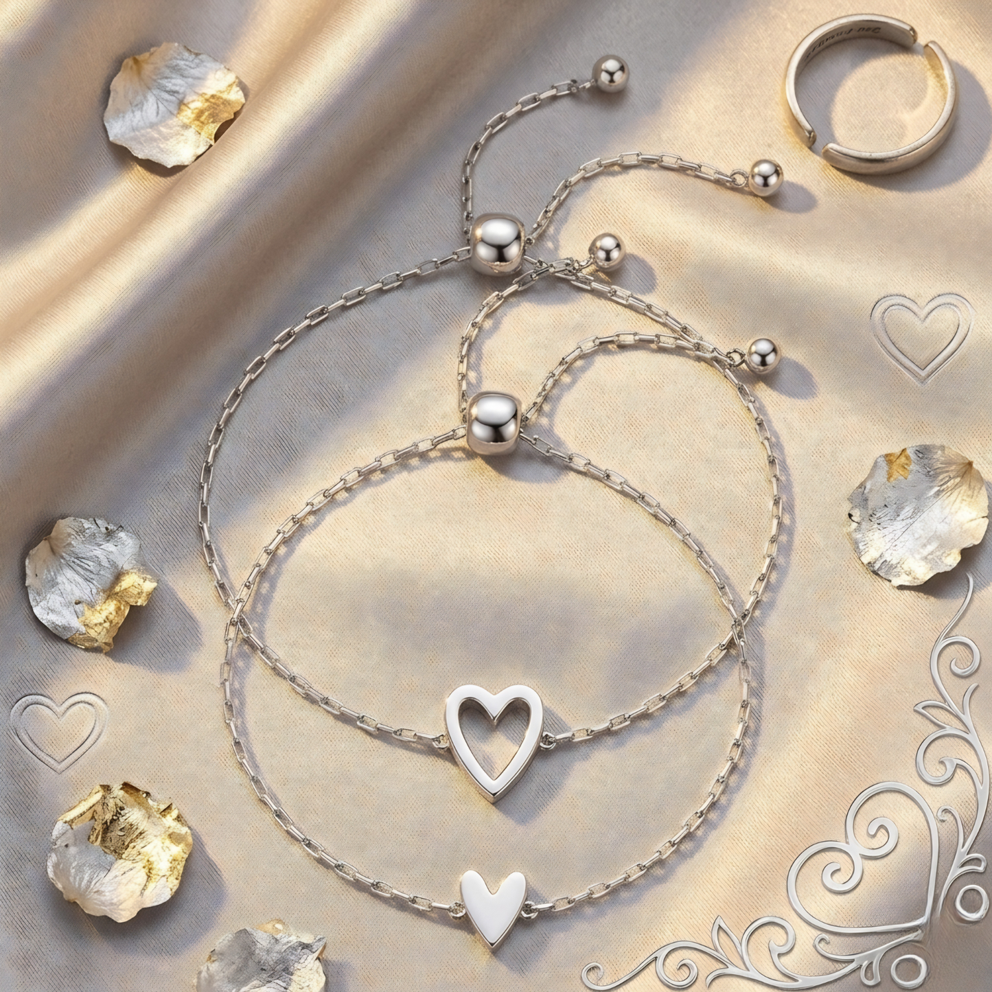 Elegant Matchande Hjärt Armband