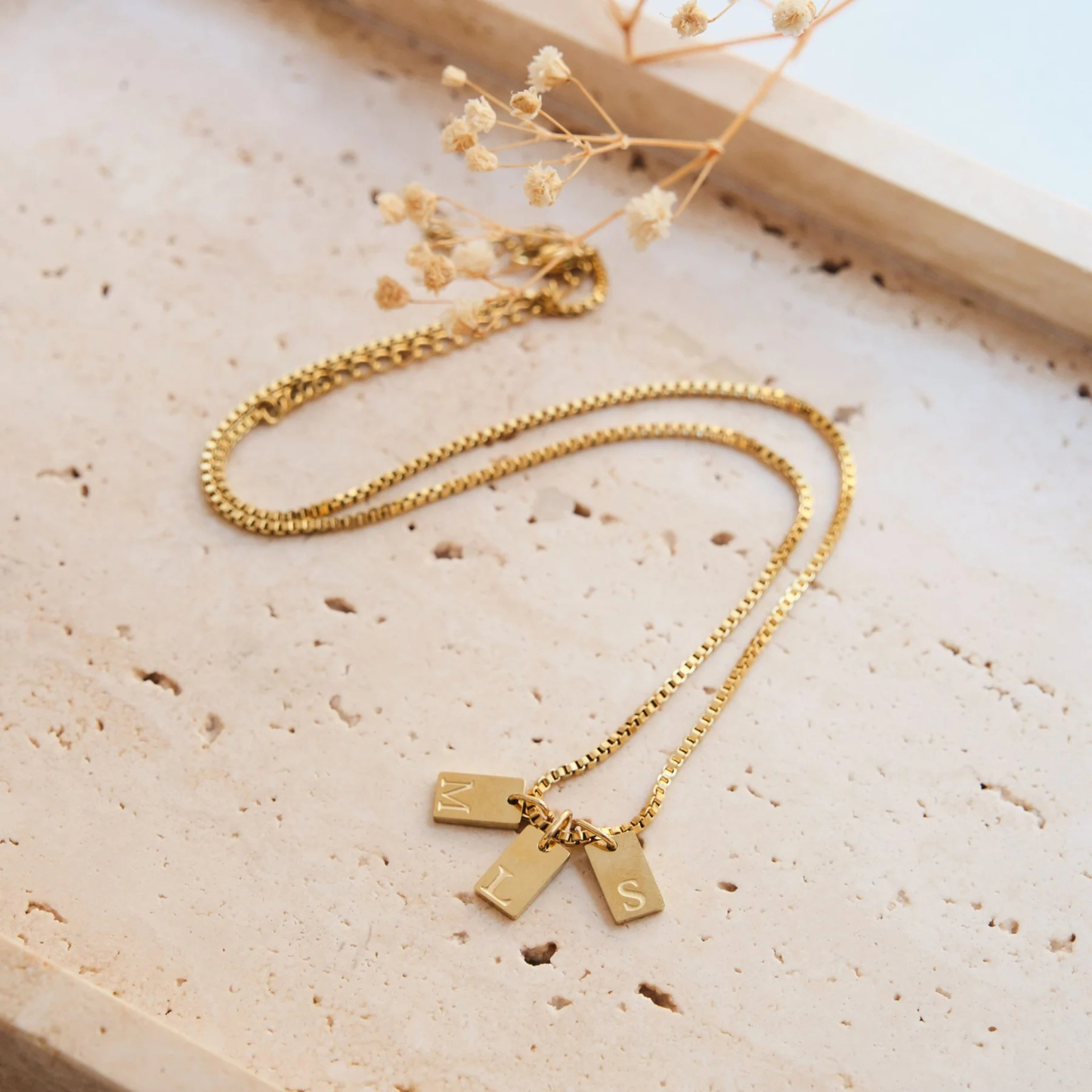 Personligt Initial Tag Halsband