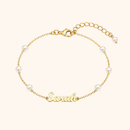 Personligt Dainty Pärl Namn Armband