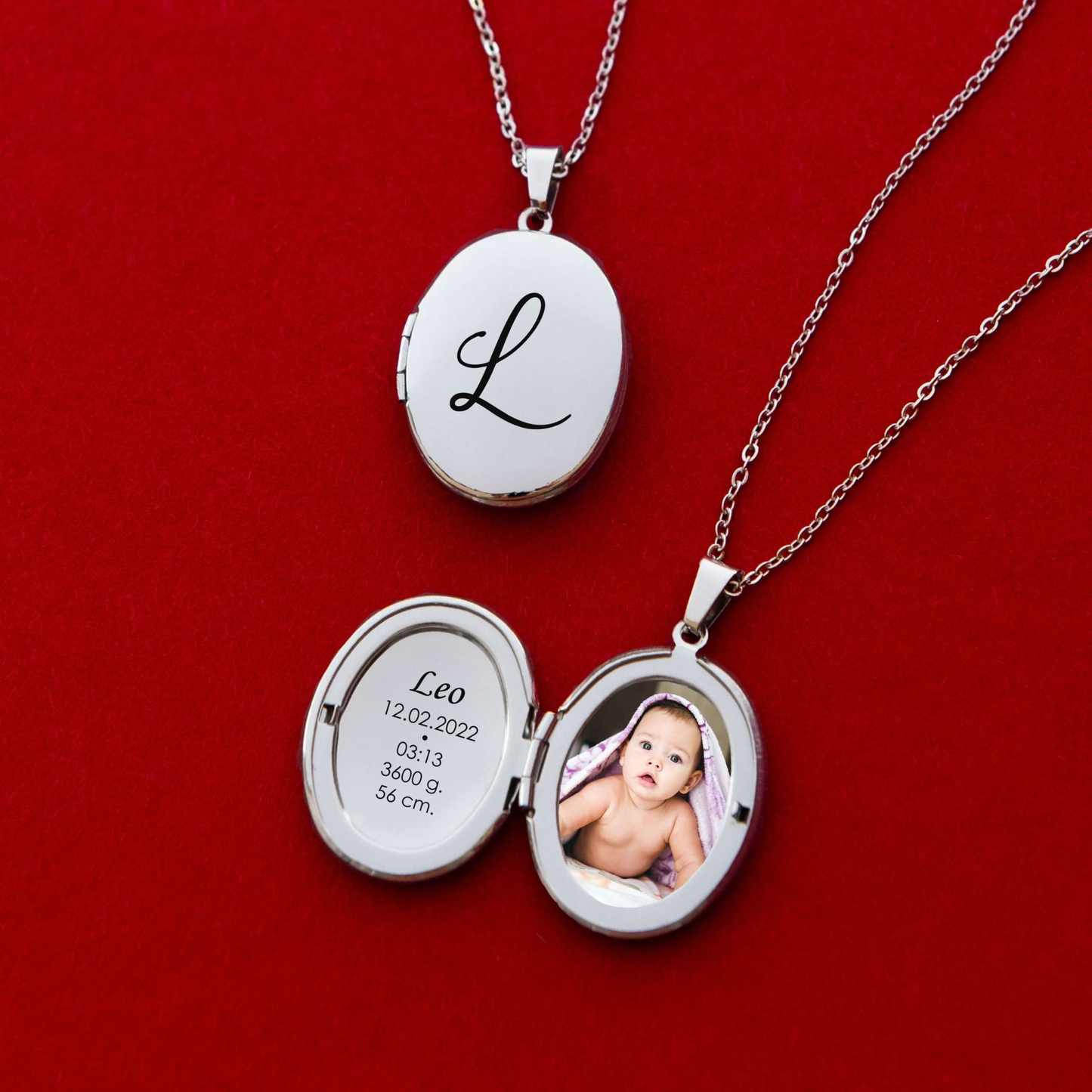 Personligt Graverat Ovalt Foto Halsband