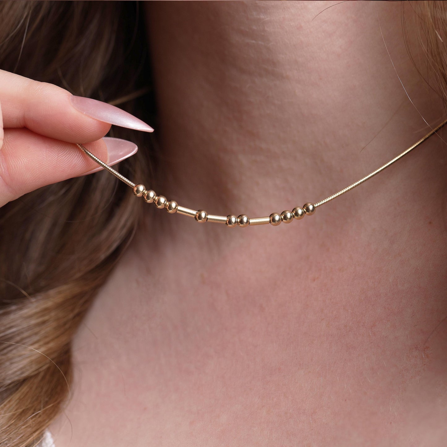Personligt Morse Code Halsband