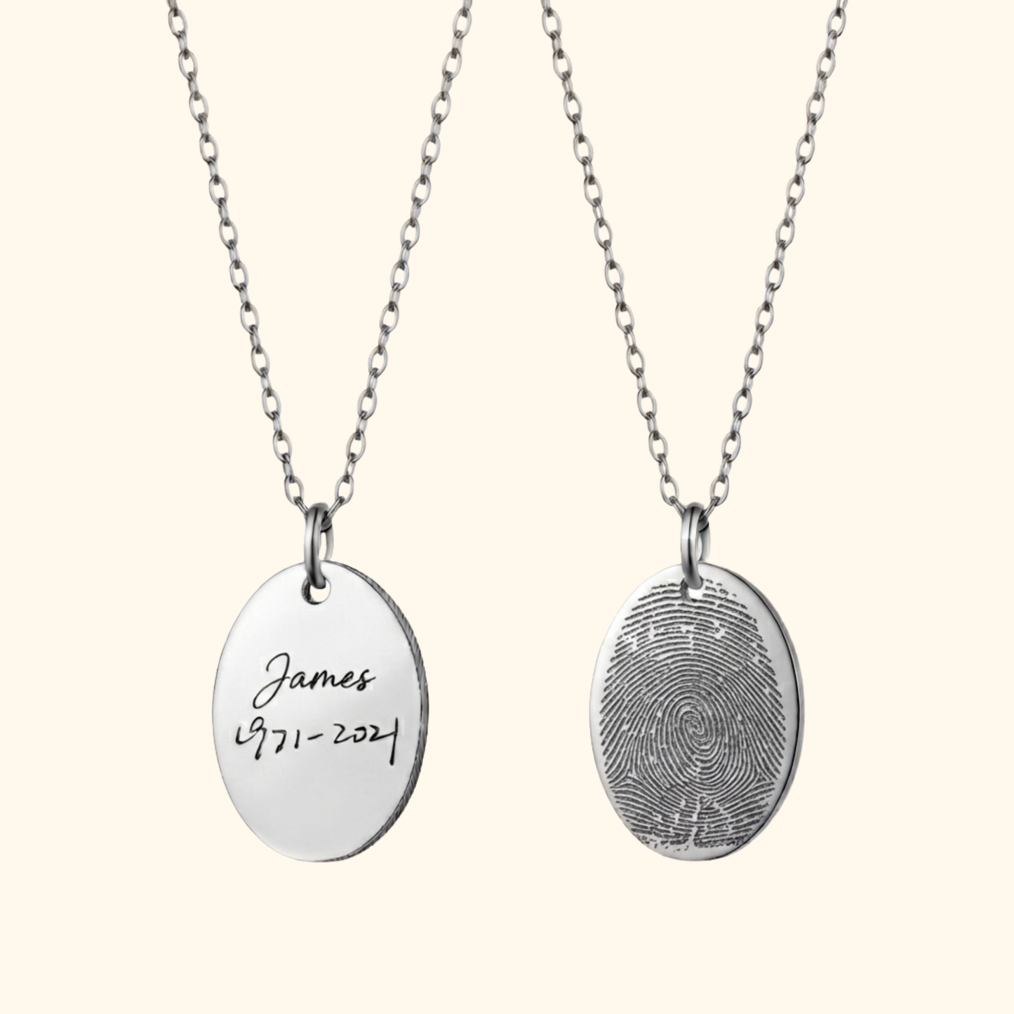 Anpassat Graverat Fingeravtrycks Halsband