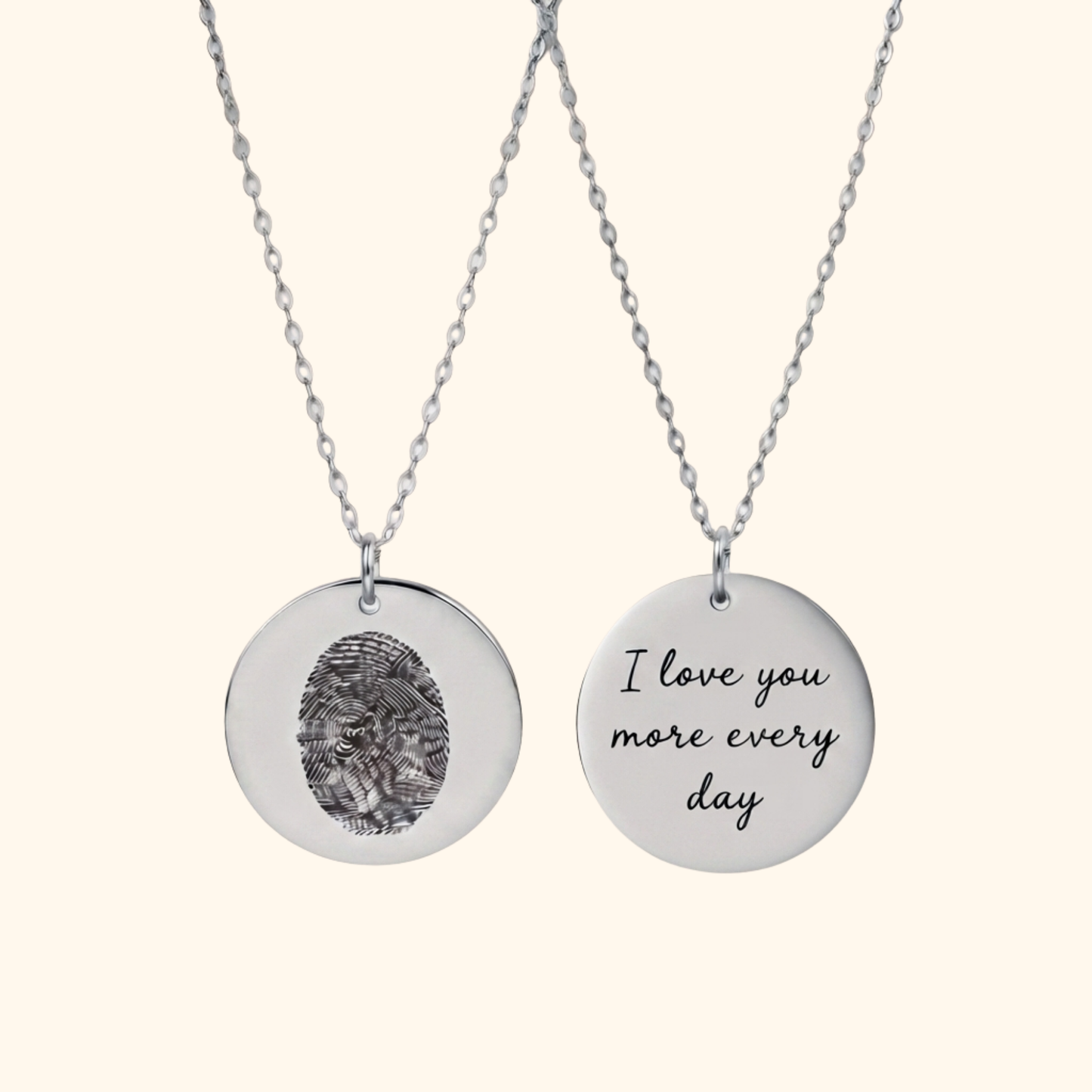 Personligt Graverat Fingeravtryck Halsband