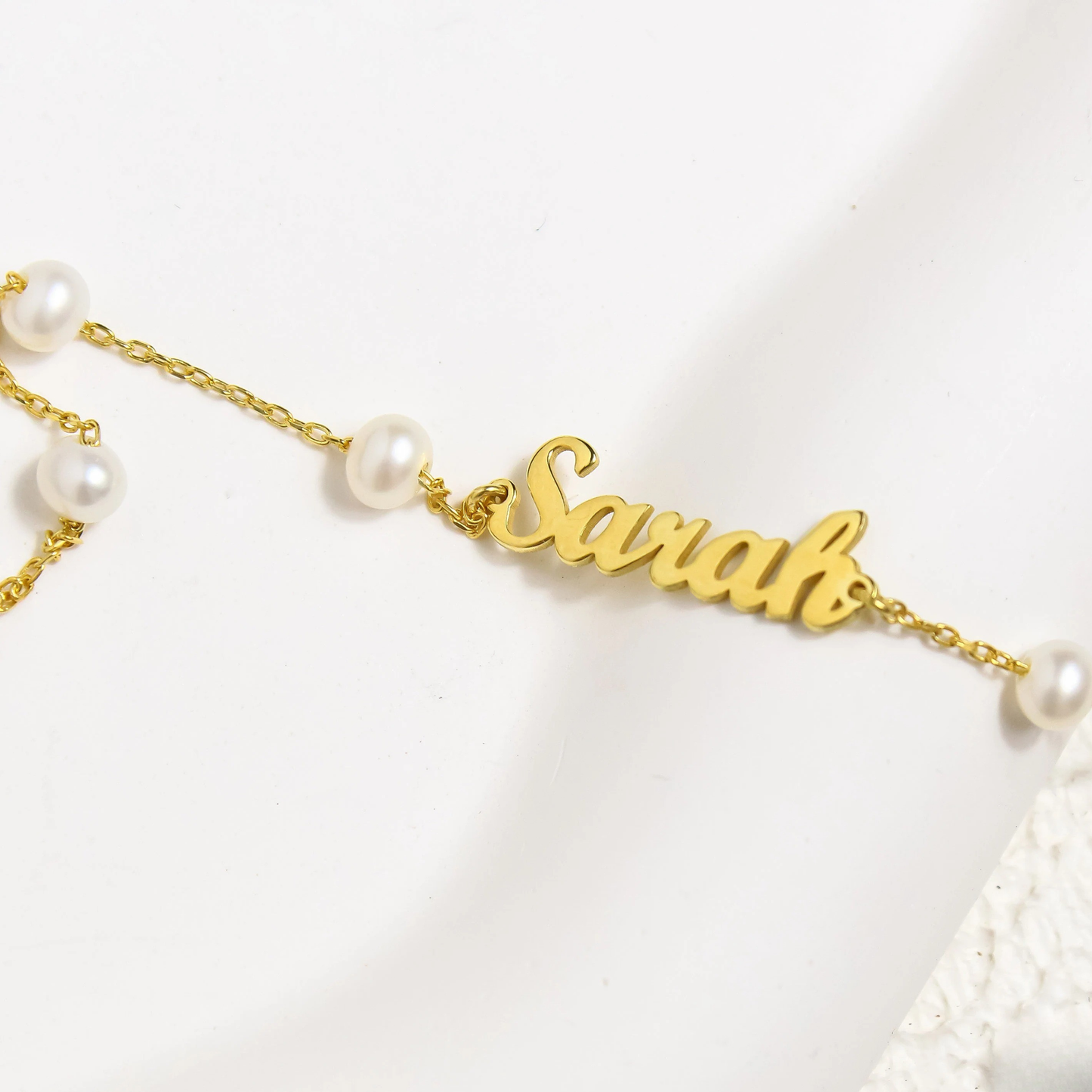 Personligt Dainty Pärl Namn Armband
