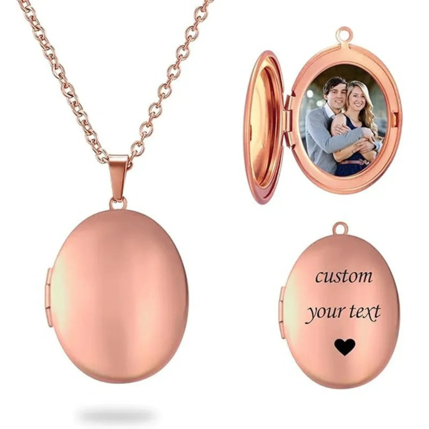 Personligt Graverat Ovalt Foto Halsband