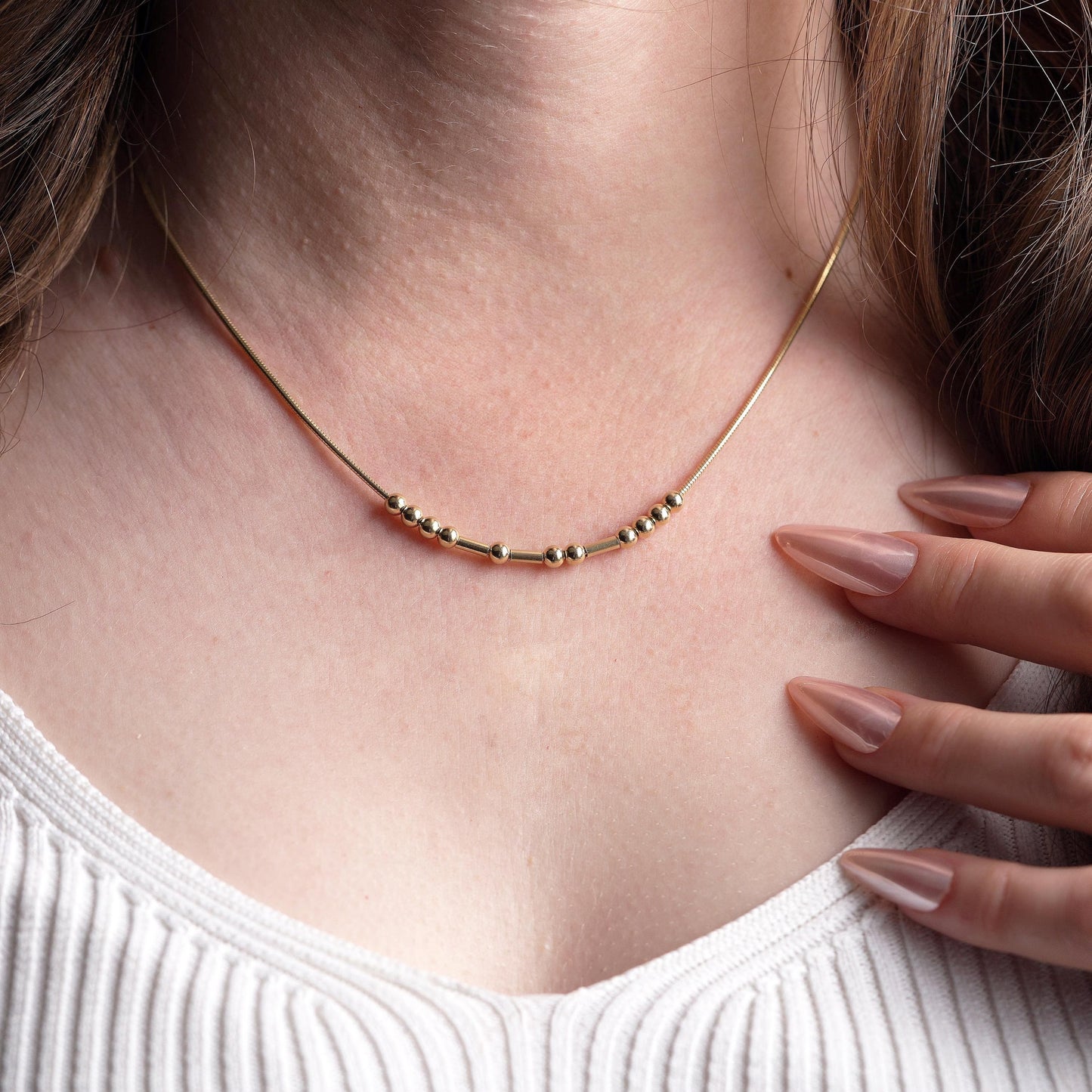 Personligt Morse Code Halsband