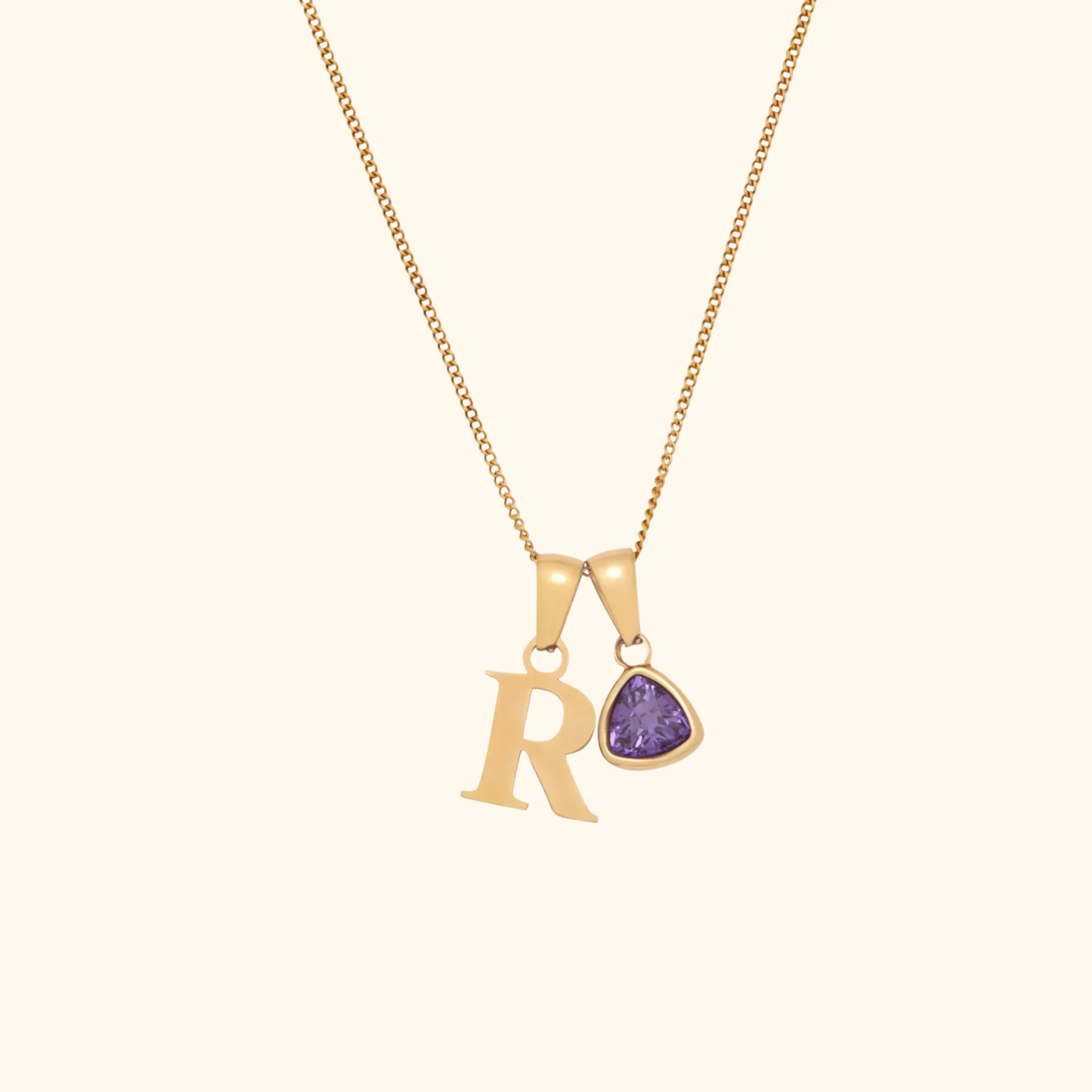 Initial Födelsesten Berlock Halsband