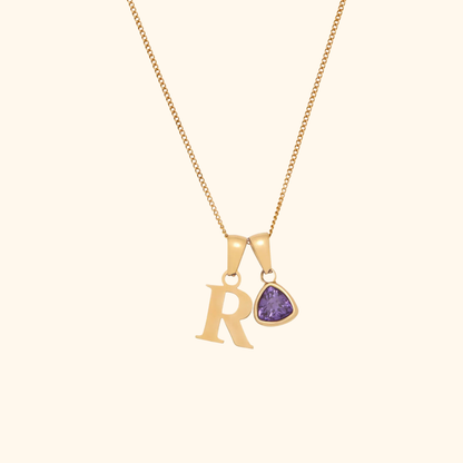 Initial Födelsesten Berlock Halsband