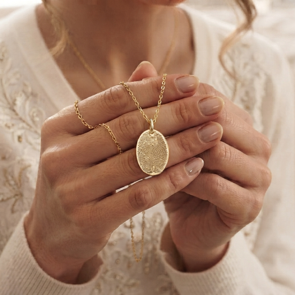 Anpassat Graverat Fingeravtrycks Halsband