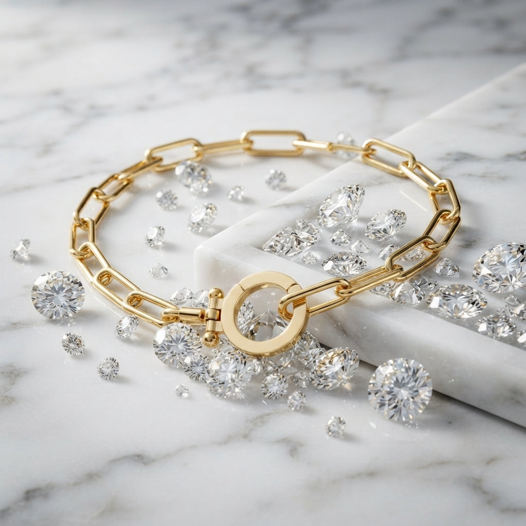 Elegant Paperclip Kedjearmband