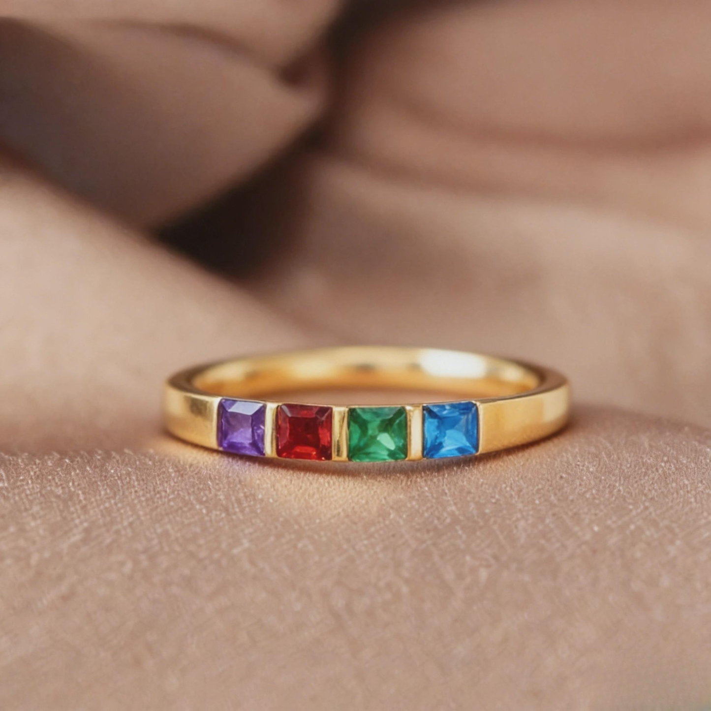Personligt Födelsesten Band Ring