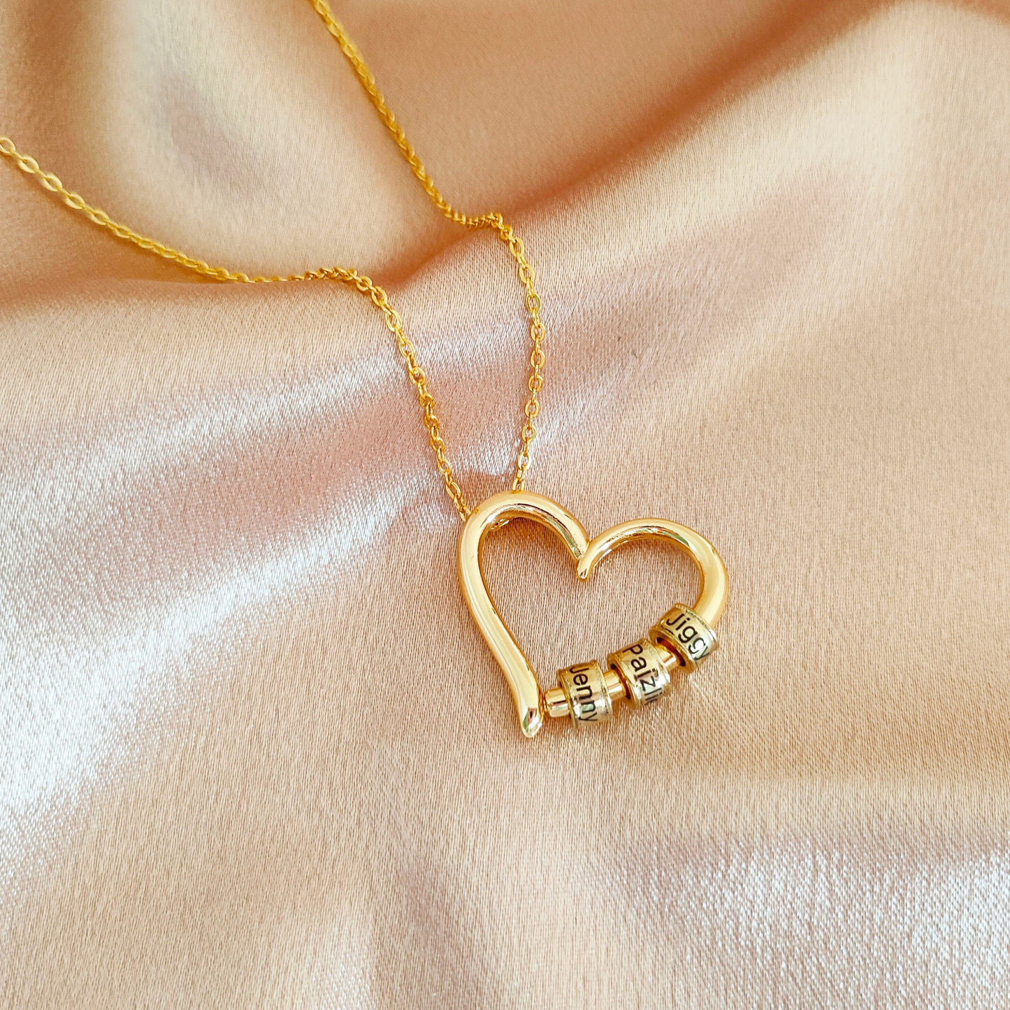 Personligt Hjärt Graverade Pärlor Halsband