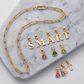 Personligt Initial Födelsesten Lås Halsband