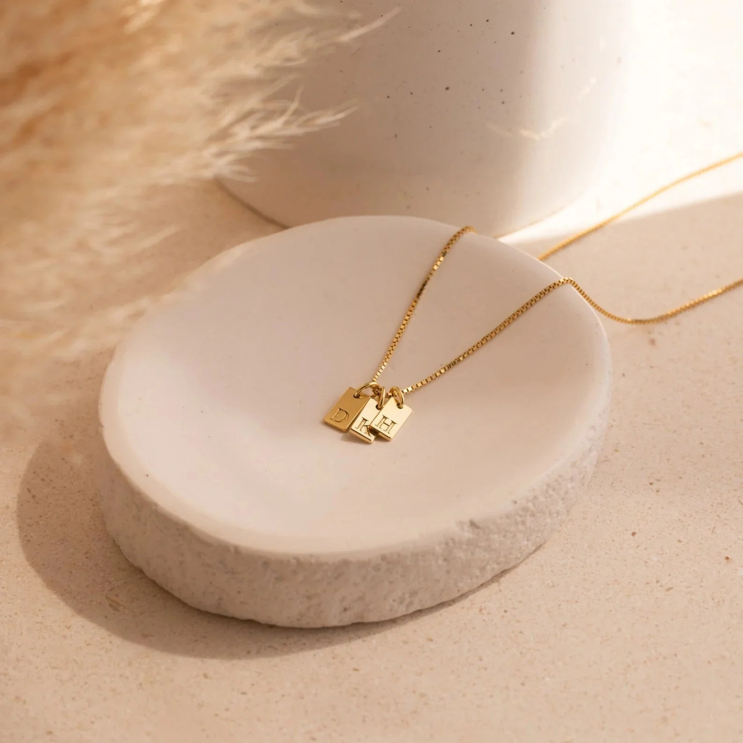 Personligt Initial Tag Halsband
