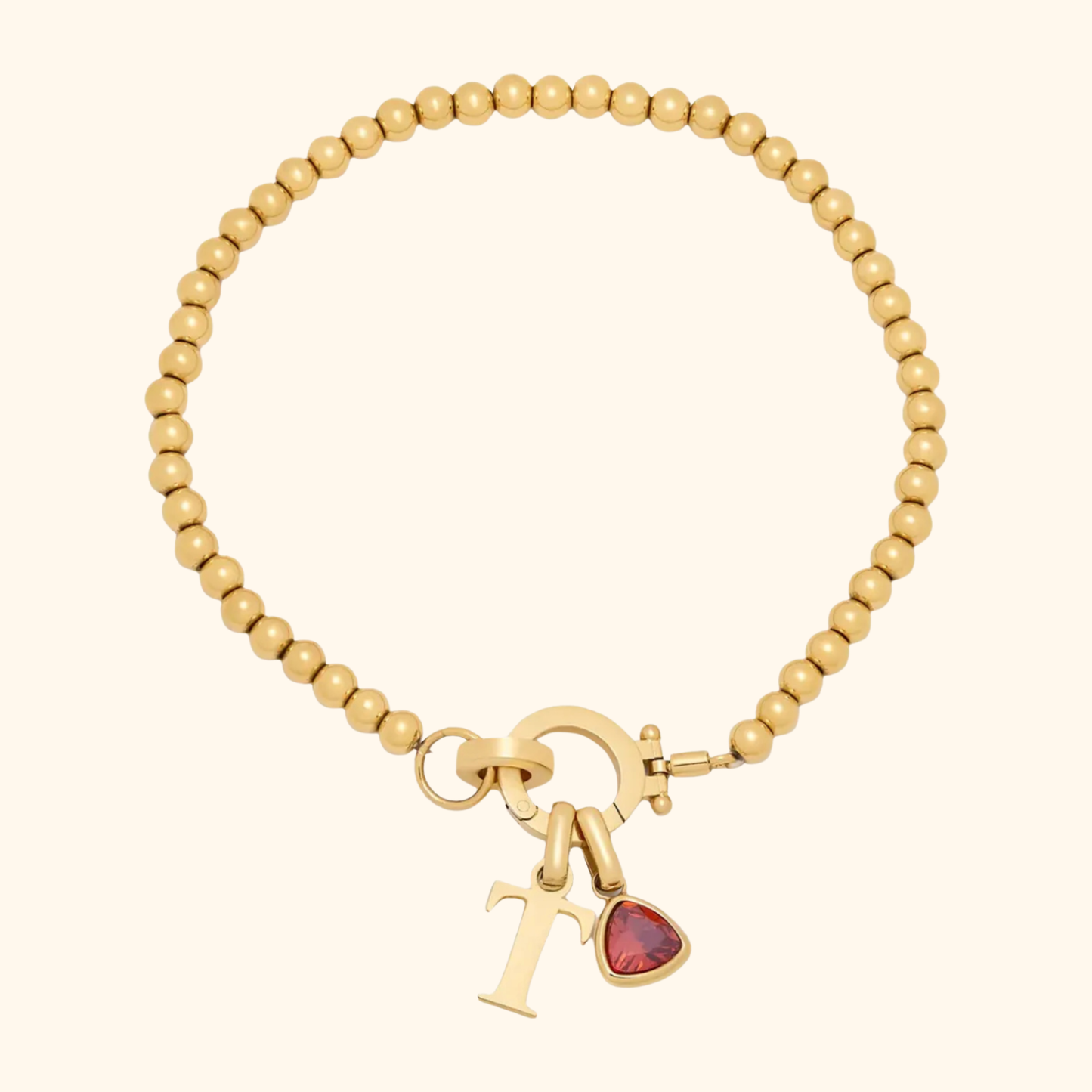 Personligt Initial Födelsesten Pärl Armband