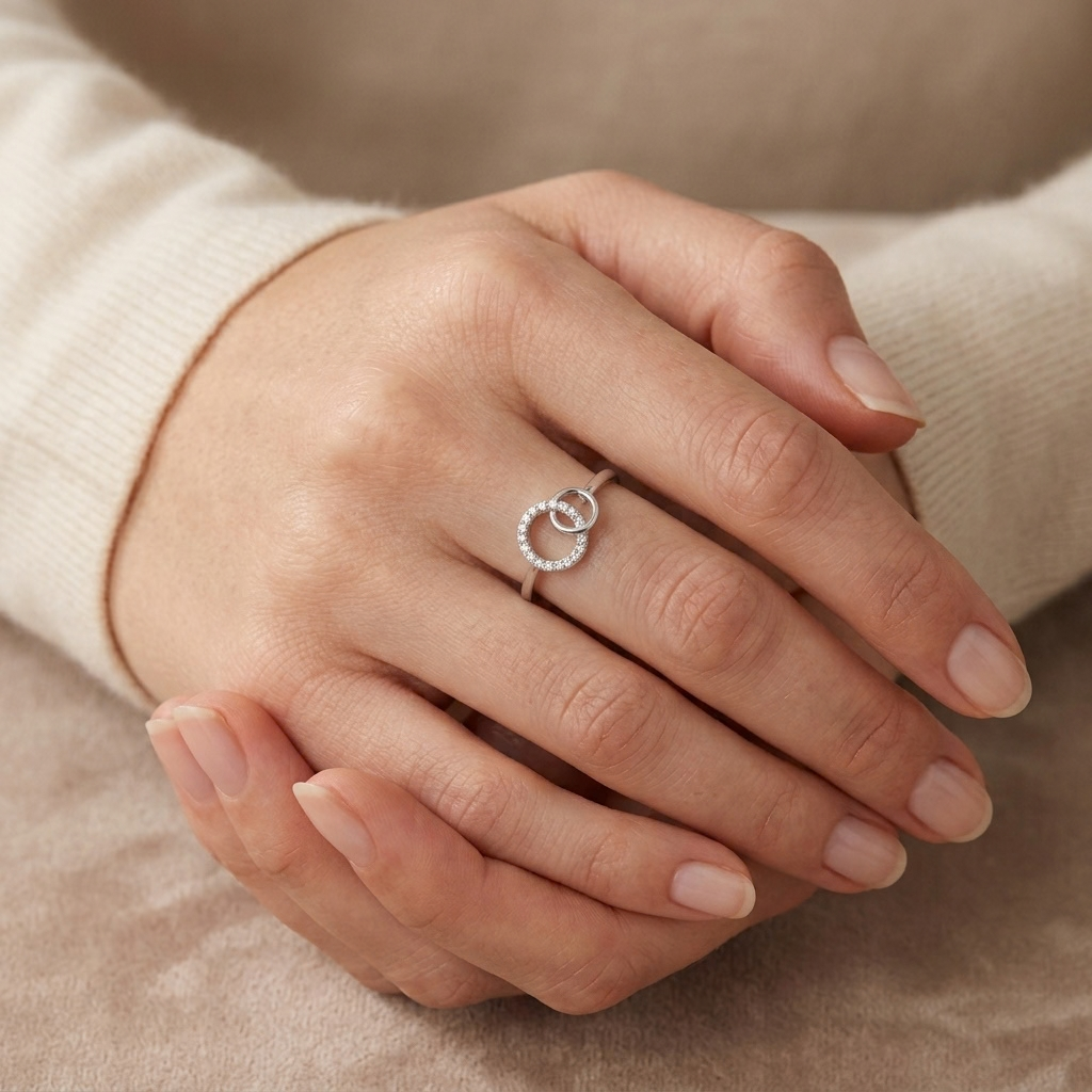 “Storasyster & Lillasyster” sammanflätad Ring