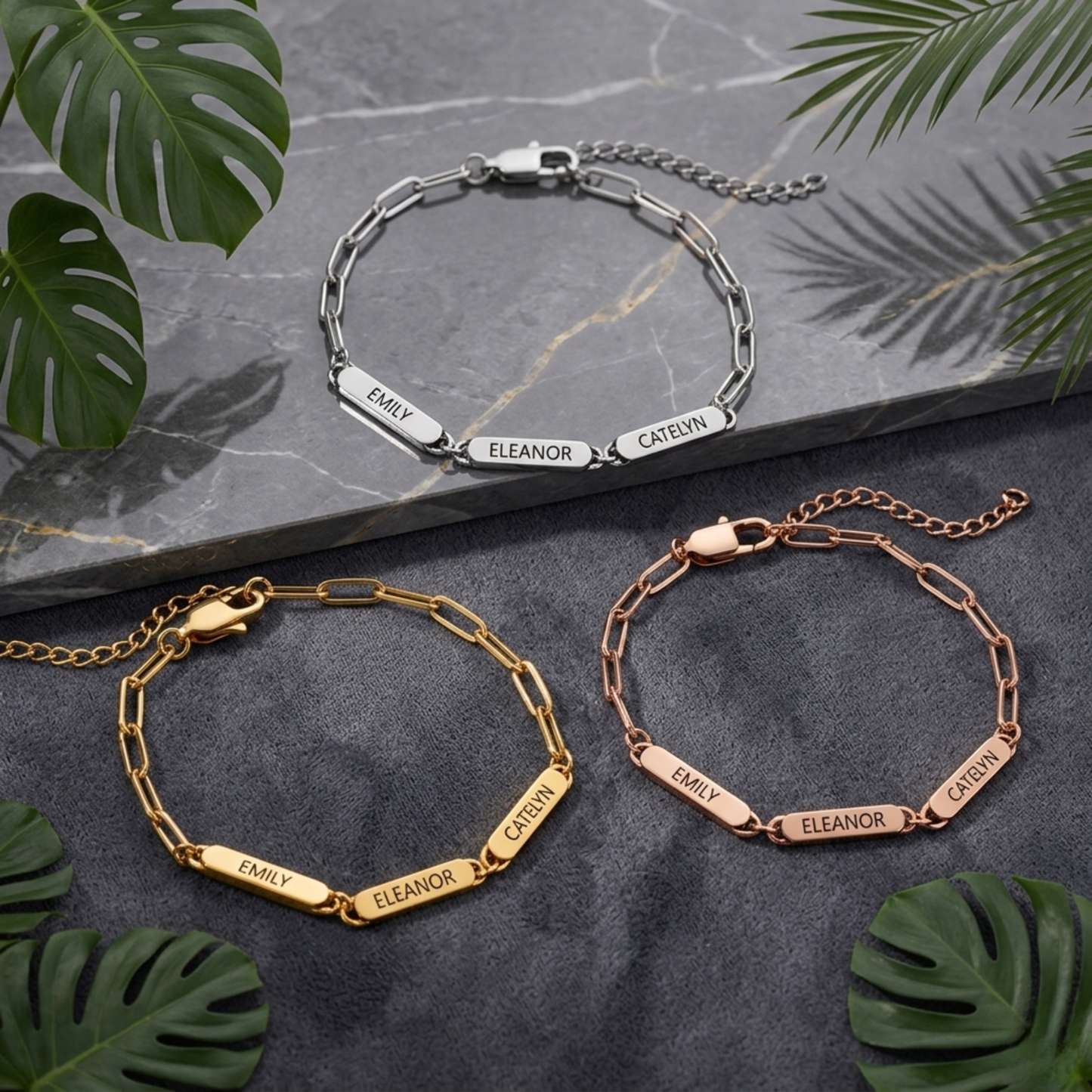 Personligt Kedjelänk Charm Armband