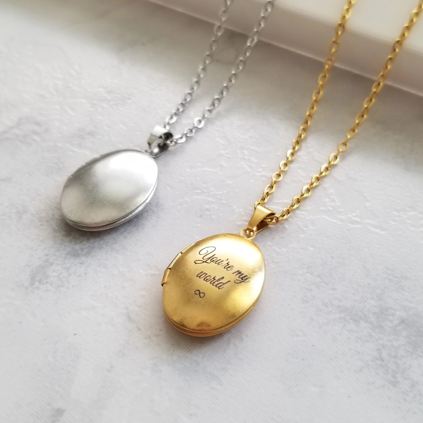 Personligt Graverat Ovalt Foto Halsband