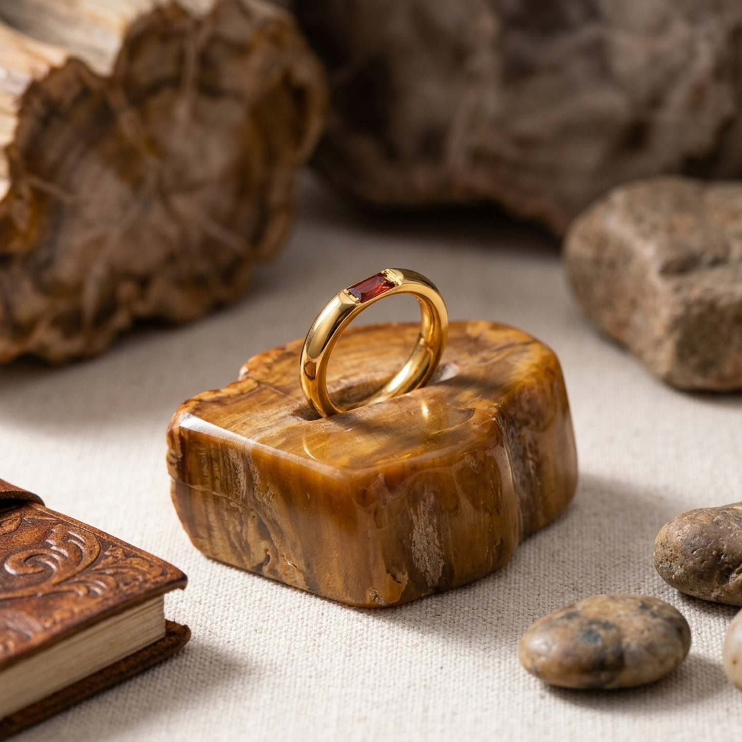 Avsmalnande Födelsesten Band Ring