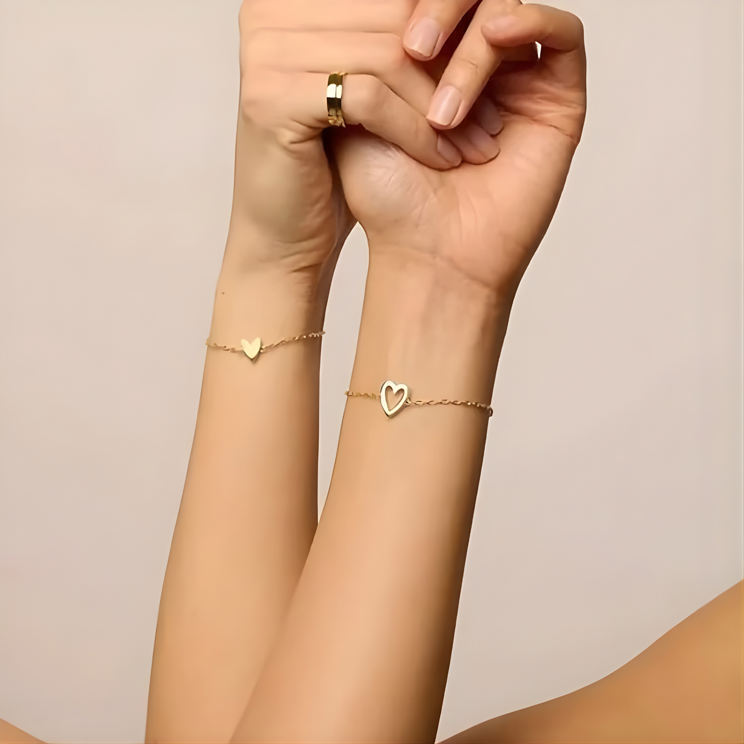 Elegant Matchande Hjärt Armband