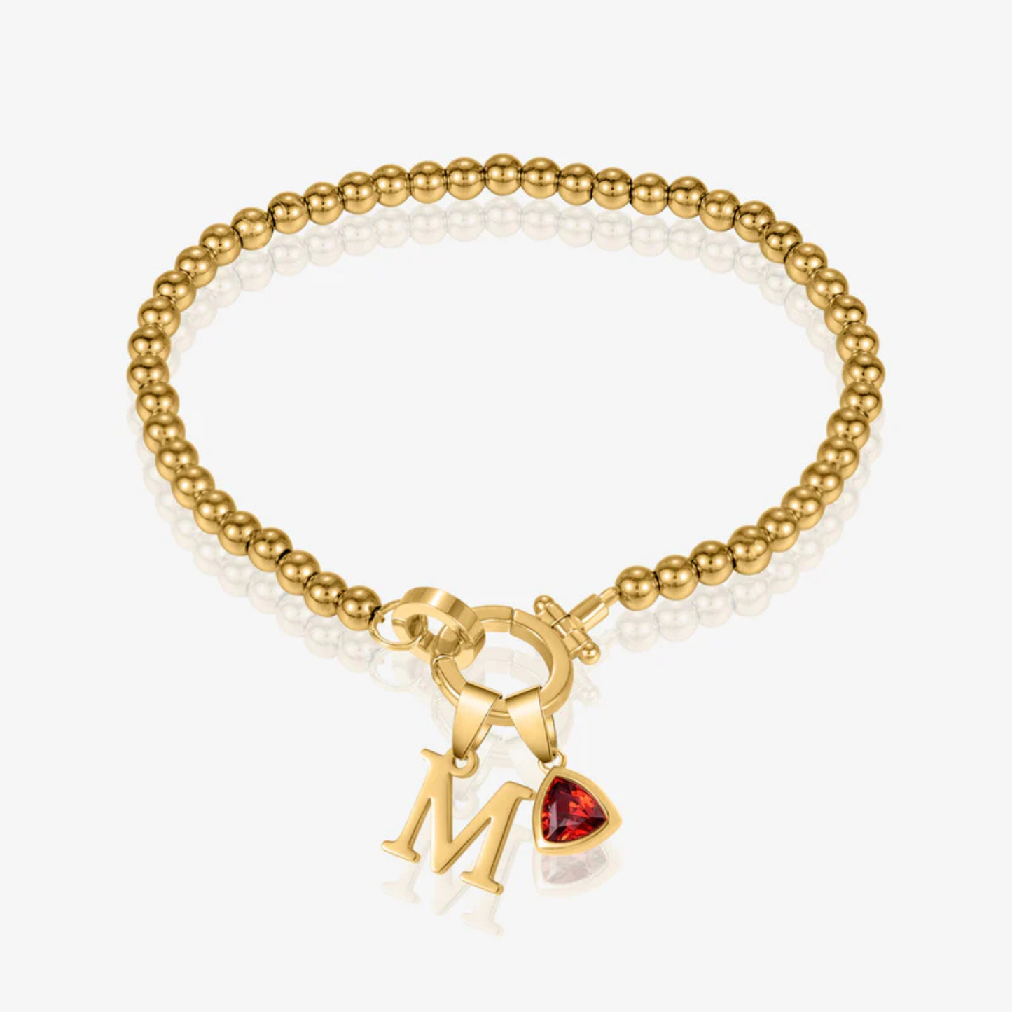 Personligt Initial Födelsesten Pärl Armband