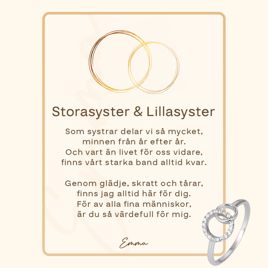“Storasyster & Lillasyster” sammanflätad Ring