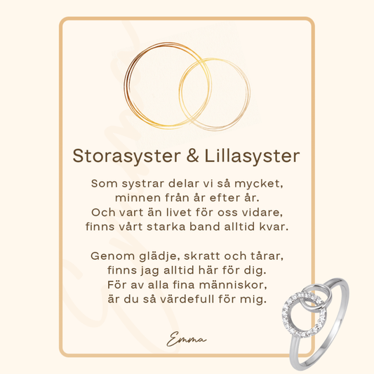 “Storasyster & Lillasyster” sammanflätad Ring