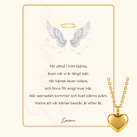 “För alltid i mitt hjärta” urnhalsband