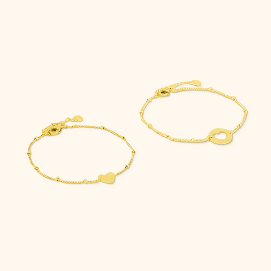 Hjärtaberlock Armband Set