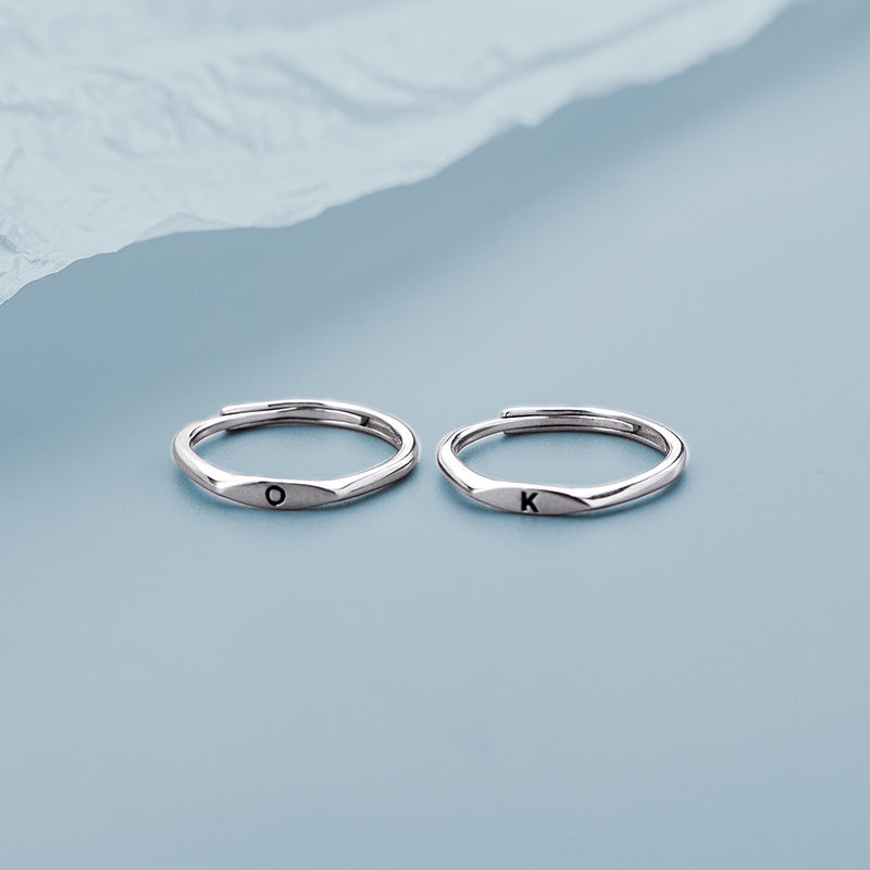 Personlig Silver Initial Ringen