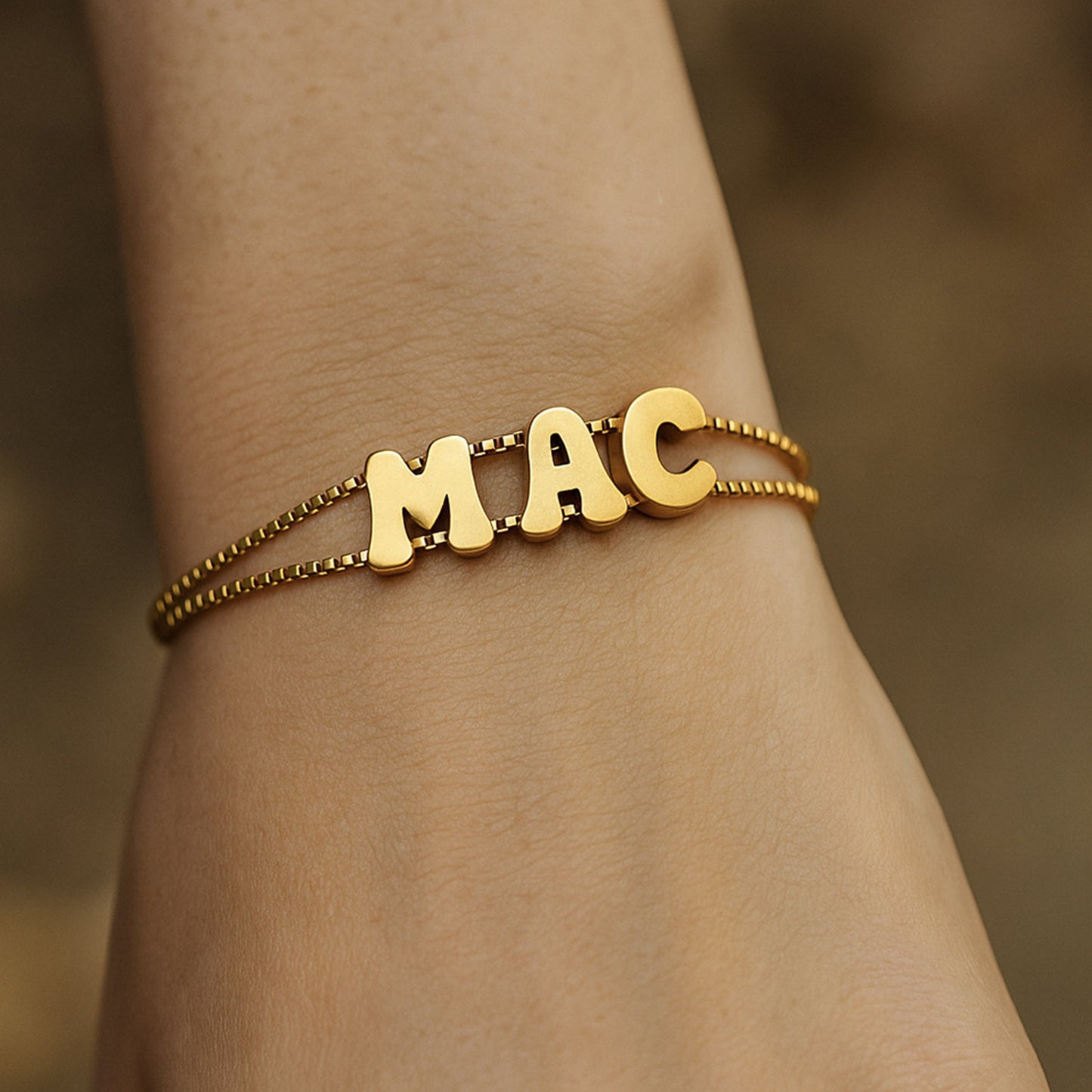 Bubbel Bokstäver Namn Armband