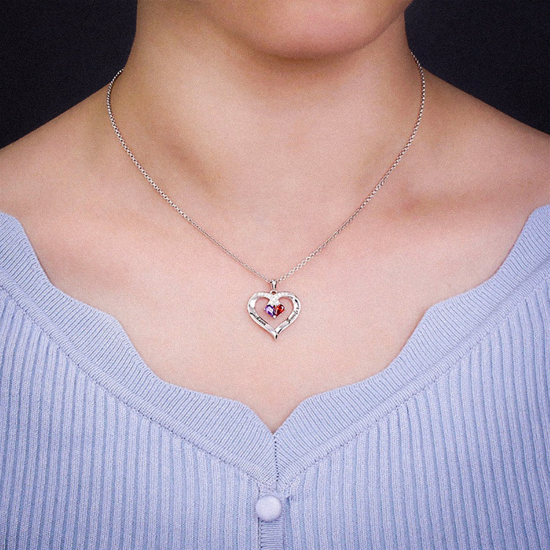Forever Together Graverat Birthstone Halsband