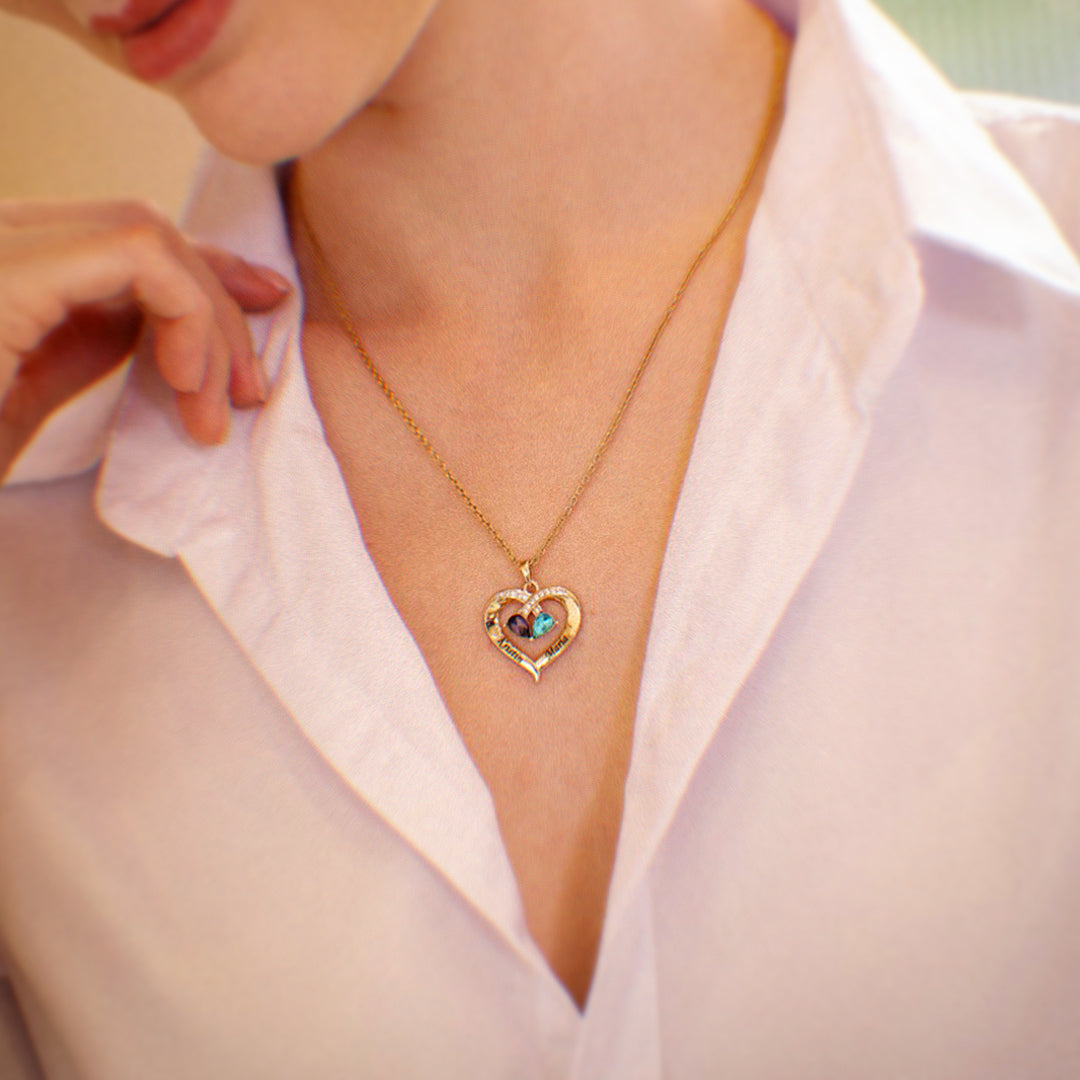 Forever Together Graverat Birthstone Halsband