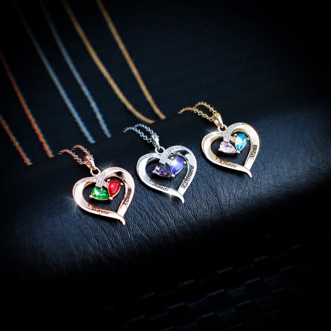 Forever Together Graverat Birthstone Halsband