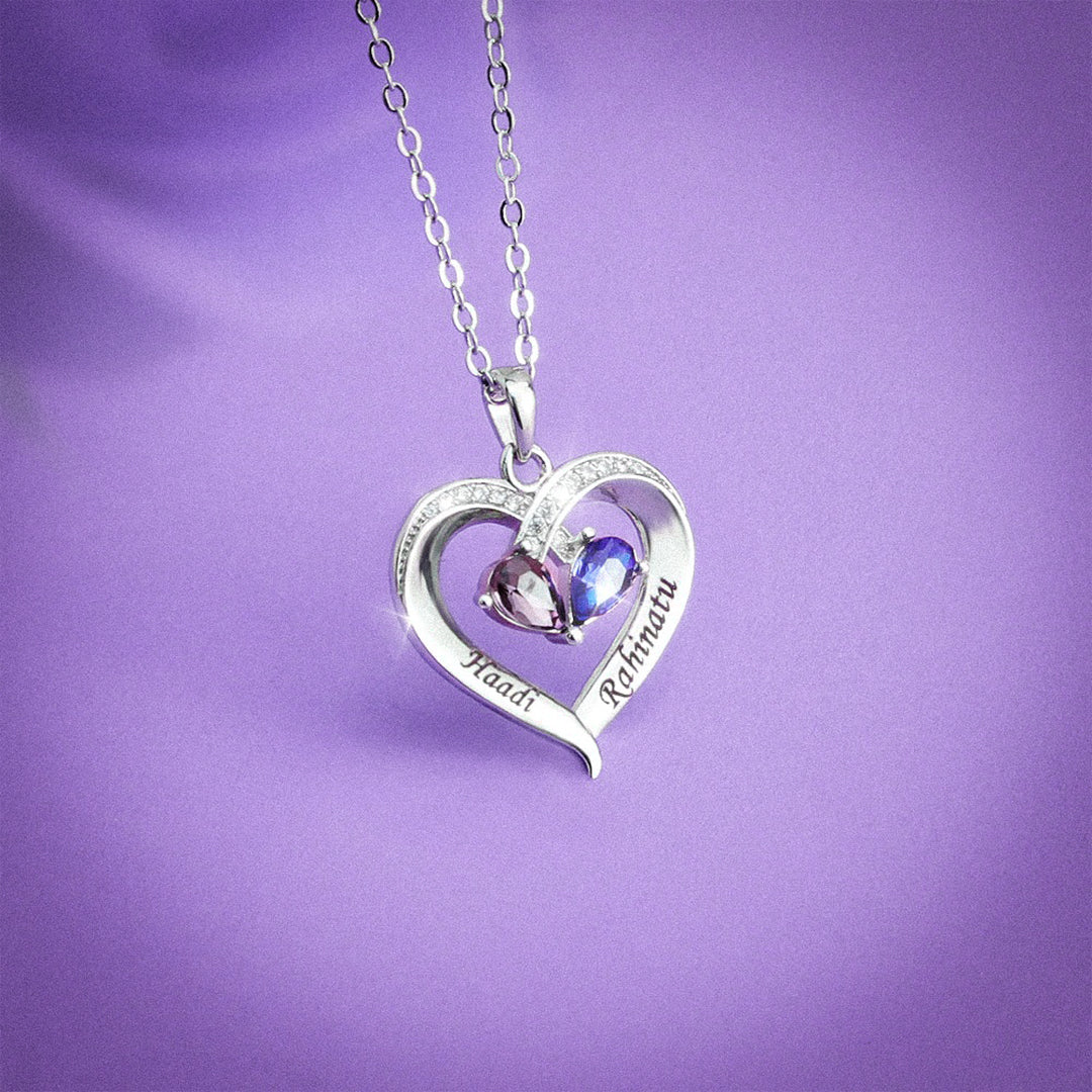 Forever Together Graverat Birthstone Halsband