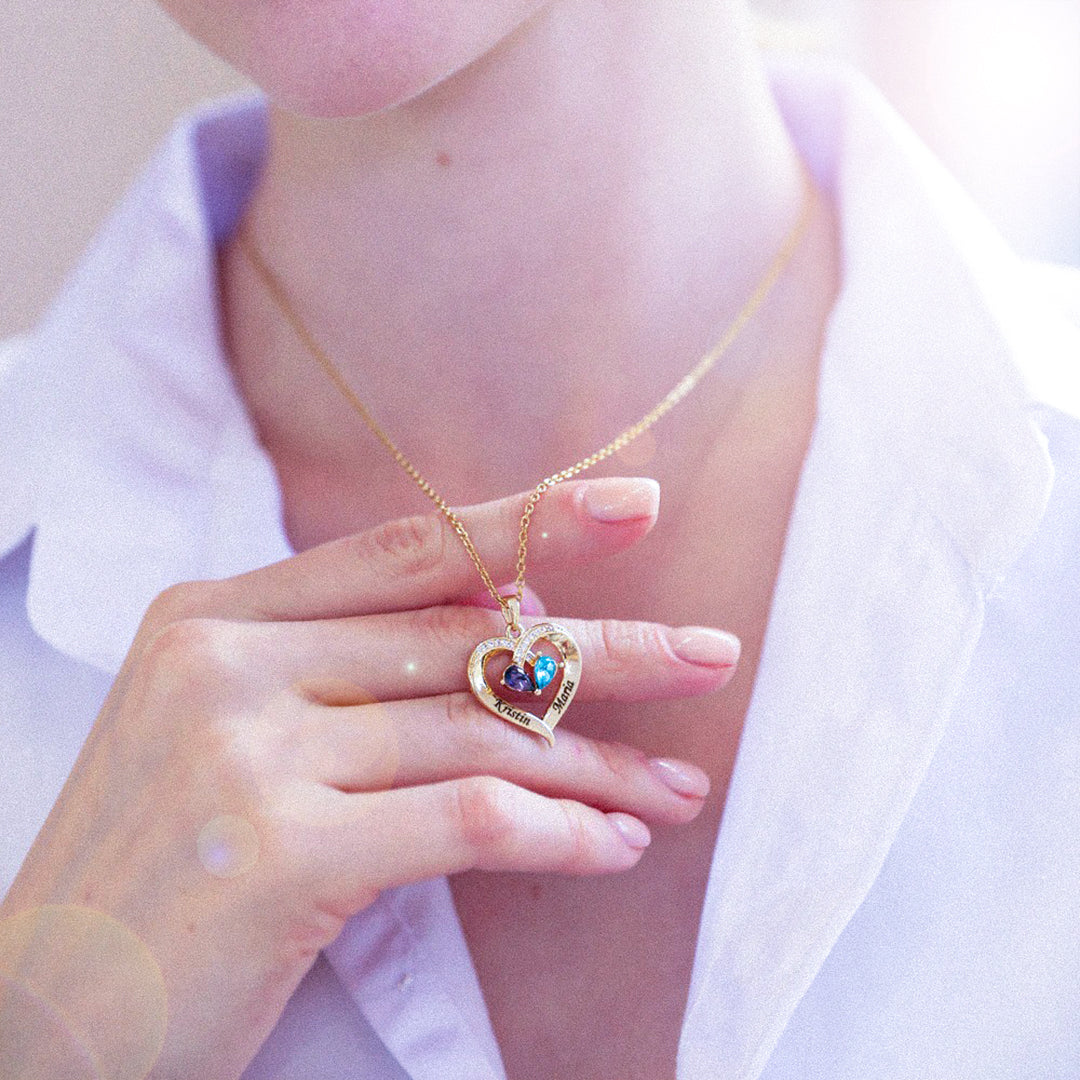 Forever Together Graverat Birthstone Halsband